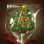 Looking for that perfect Secret Santa treat??  Here it is!  Christmas Tree Peanut Brittle Sucker!